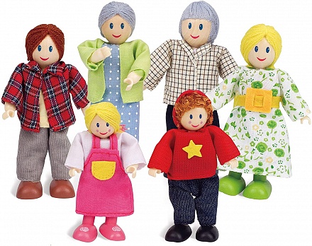 Набор мини-кукол Счастливая семья европейская 